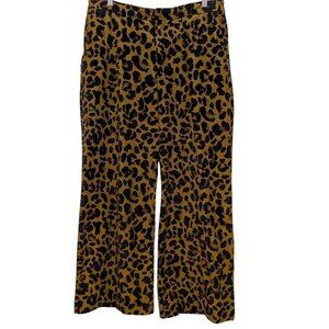 Peruvian Connection Womens Size 14 Cheetah Velveteen Wide Leg High Waist Pants